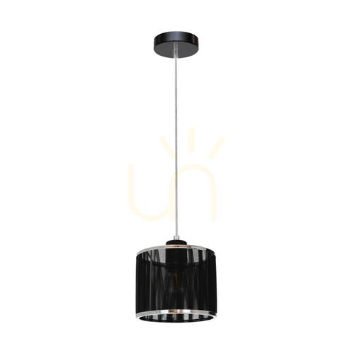 Verifica Lampa suspendată Anina 1xE14 Max. Abajur de 25 W din metal negru/PVC transparent/negru-crom, Ø 15 cm