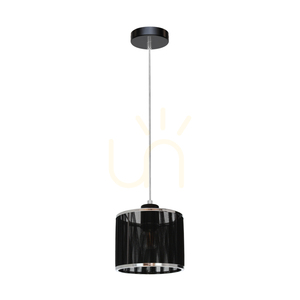 Lampa suspendată Anina 1xE14 Max. Abajur de 25 W din metal negru/PVC transparent/negru-crom, Ø 15 cm small 0