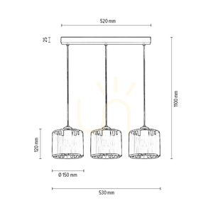 Lampa suspendată Anina, 3xE14, Max. 25 W, metal negru/PVC transparent/abat-jour negru-cromat, 53 cm small 2