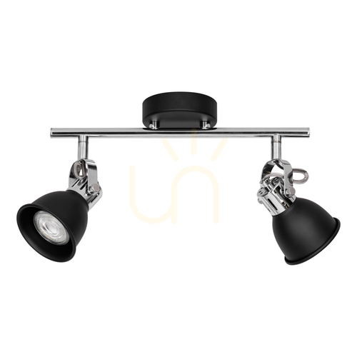 Verifica Lampa de tavan Anita, 2xGU10, Max. 50 W, metal negru/cromat, 16,5 cm