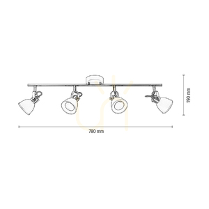 Lampa de tavan Anita, 4xGU10, Max. 50 W, metal negru/cromat, 78 cm small 4