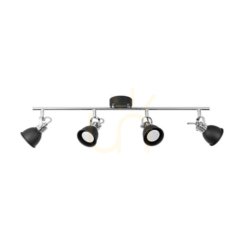 Verifica Lampa de tavan Anita, 4xGU10, Max. 50 W, metal negru/cromat, 78 cm