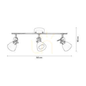 Lampa de tavan Anita, 3xGU10, Max. 50 W, cupru/metal alb, 56,5 cm small 4