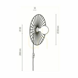 Aplică de perete Antonella 1xE27 Max. 25 W, stejar tratat cu ulei/metal negru/cablu împletit negru, Ø 9 cm small 2