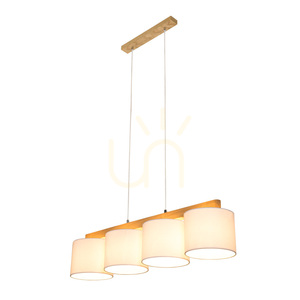 Lampa suspendată Aprillia 4xE27 Max. 25 W, stejar uleiat / cablu din PVC transparent / abajur alb, 86 cm small 2