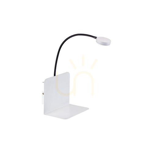 Verifica Aplică de perete Arles, include 1 bec LED de 3000K și 3W, metal alb/negru, Ø20 cm