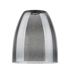 Lampa suspendată Asmara, 3xE27, Max. 60 W, stejar tratat cu ulei/metal negru/cablu din PVC negru/abat-jour din sticlă fumurie, 125 cm small 1