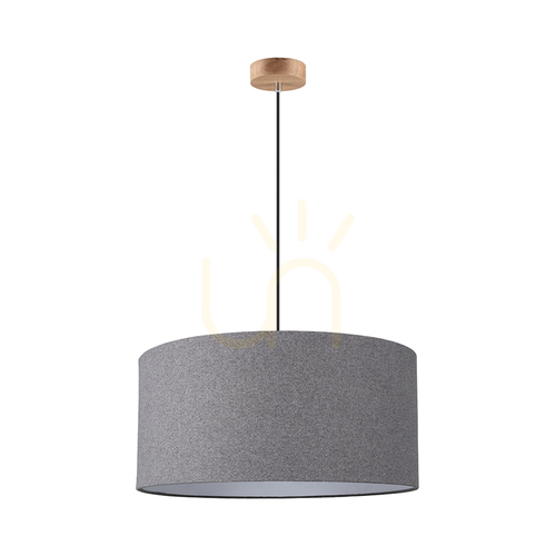 Verifica Lampa suspendată Asseto, 1xE27, Max. 60 W, stejar uleiat/antracit, cablu împletit/gri, abajur Ø 50 cm