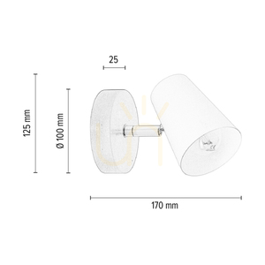 Aplică de perete Astrid 1xE14 Max. 40 W, mesteacăn/metal cromat/metal alb, abajur de 17 cm small 3
