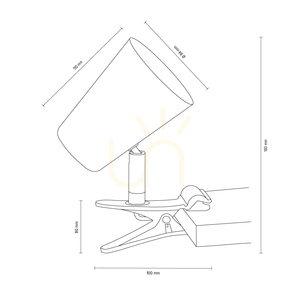 Lampa de birou Astrid cu clemă, 1xE14, Max. 40 W, metal negru, 18 cm small 2
