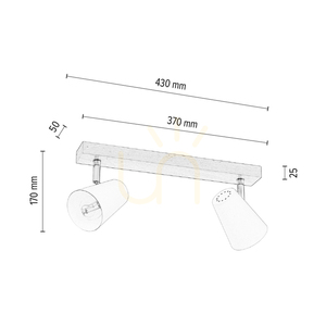 Lampa de tavan Astrid, 2xE14, Max. 40 W, mesteacăn/metal cromat/abat-jour din metal negru, 43 cm small 3