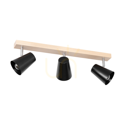 Verifica Lampa de tavan Astrid, 3xE14, Max. 40 W, mesteacăn/metal cromat/abat-jour din metal negru, 57 cm