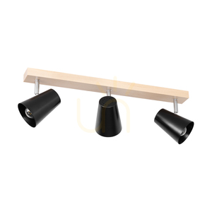 Lampa de tavan Astrid, 3xE14, Max. 40 W, mesteacăn/metal cromat/abat-jour din metal negru, 57 cm small 0