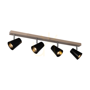 Lampa de tavan Astrid, 4xE14, Max. 40 W, mesteacăn/metal cromat/abat-jour din metal negru, 81 cm small 1