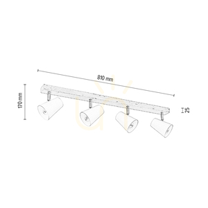 Lampa de tavan Astrid, 4xE14, Max. 40 W, mesteacăn/metal cromat/abat-jour din metal negru, 81 cm small 3