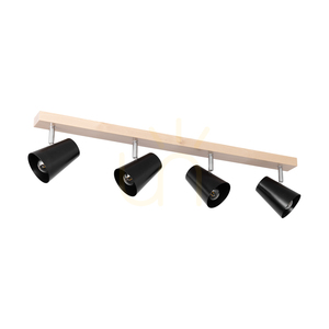 Lampa de tavan Astrid, 4xE14, Max. 40 W, mesteacăn/metal cromat/abat-jour din metal negru, 81 cm small 0