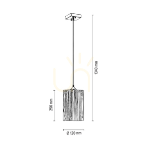 Lampa suspendată Atana, 1xE27, Max. 60 W, metal cromat / cablu din PVC transparent / abajur negru, 12 cm small 2