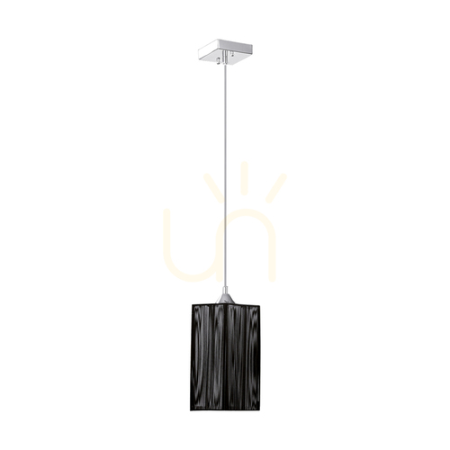 Verifica Lampa suspendată Atana, 1xE27, Max. 60 W, metal cromat / cablu din PVC transparent / abajur negru, 12 cm