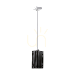 Lampa suspendată Atana, 1xE27, Max. 60 W, metal cromat / cablu din PVC transparent / abajur negru, 12 cm small 0