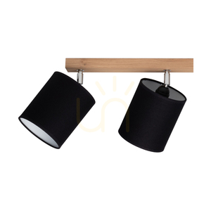 Lampa de tavan Atike, 4xE27, Max. 25 W, stejar uleiat/metal cromat/negru, abajur de 90 cm small 1