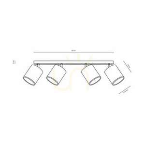 Lampa de tavan Atike, 4xE27, Max. 25 W, stejar uleiat/metal cromat/negru, abajur de 90 cm small 3
