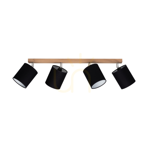 Verifica Lampa de tavan Atike, 4xE27, Max. 25 W, stejar uleiat/metal cromat/negru, abajur de 90 cm