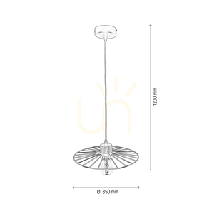 Lampa suspendată „Ballerina” 1xE27 Max. 60 W, stejar tratat cu ulei/metal negru/cablu din PVC negru, Ø 35 cm small 2