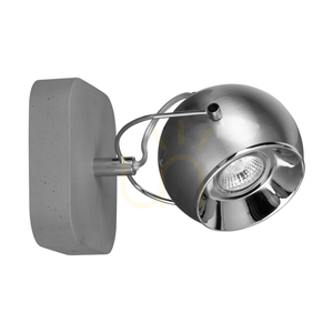 Aplică de perete din beton în formă de bilă, include 1 bec LED GU10 (Max.. 5 W), beton gri/metal satinat, 22 cm small 0