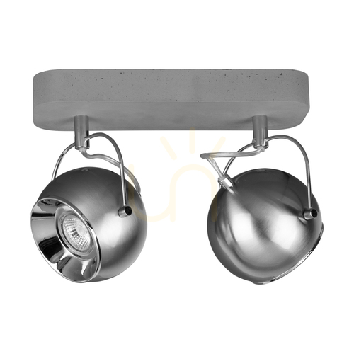 Verifica Lampă de tavan din beton în formă de bilă, include 2 becuri LED GU10 (Max.. 5 W), beton gri/metal satinat, 29 cm