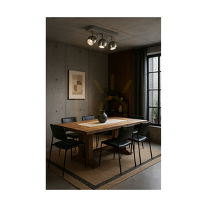 Lampă de tavan din beton cu formă sferică (inclusă). 3x LED GU10, maxim. 5 W, gri beton/metal satinat, 41 cm small 2