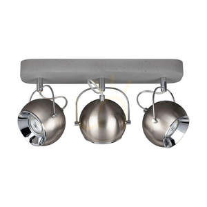 Lampă de tavan din beton cu formă sferică (inclusă). 3x LED GU10, maxim. 5 W, gri beton/metal satinat, 41 cm small 0