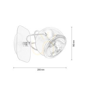 Aplică de perete sferică, include 1 bec LED GU10, Max. 6 W, metal satinat, 20 cm small 3