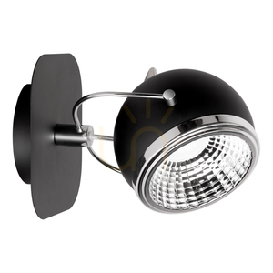 Aplică de perete sferică, include 1 bec LED GU10 (max.. 6 W), Black Metal, 20 cm small 0