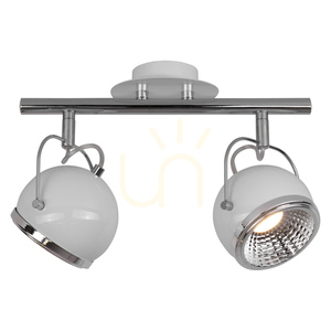 Lampă de tavan cu bile. 2x LED GU10, maxim. 6 W, metal alb/cromat, 35 cm small 1