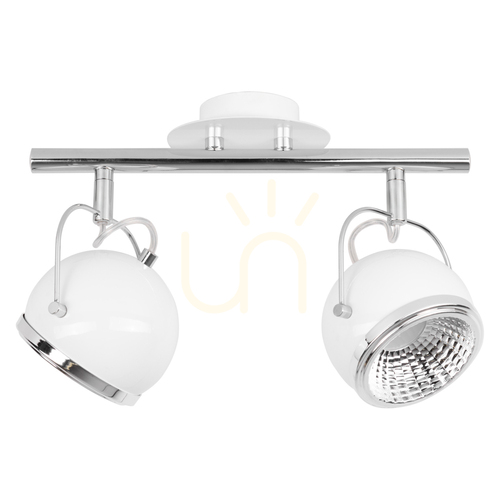 Verifica Lampă de tavan cu bile. 2x LED GU10, maxim. 6 W, metal alb/cromat, 35 cm