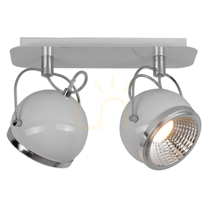 Lampă de tavan sferică, include 2 becuri LED GU10, Max. 6 W, metal alb, 29,5 cm small 1