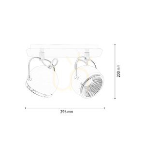 Lampă de tavan sferică, include 2 becuri LED GU10, Max. 6 W, metal alb, 29,5 cm small 4