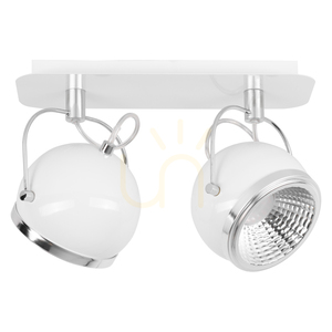 Lampă de tavan sferică, include 2 becuri LED GU10, Max. 6 W, metal alb, 29,5 cm small 0