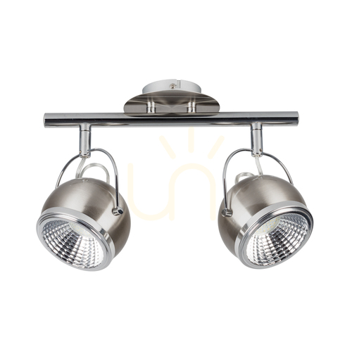 Verifica Lampă de tavan sferică, include 2 becuri LED GU10 (max.. 6 W), metal satinat, 35 cm