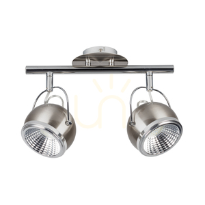 Lampă de tavan sferică, include 2 becuri LED GU10 (max.. 6 W), metal satinat, 35 cm small 0