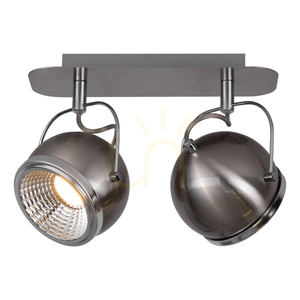 Lampă de tavan sferică, include 2 LED-uri GU10, maxim. 6 W, metal satinat, 29,5 cm small 1