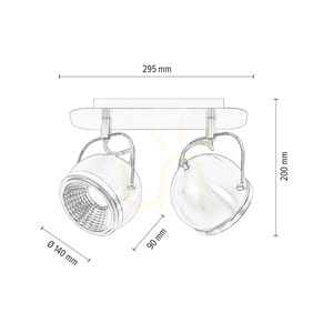 Lampă de tavan sferică, include 2 LED-uri GU10, maxim. 6 W, metal satinat, 29,5 cm small 3
