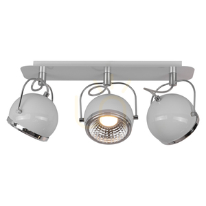 Lampă de tavan sferică, include 3 becuri LED GU10, Max. 6 W, metal alb, 42 cm small 1