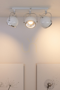 Lampă de tavan sferică, include 3 becuri LED GU10, Max. 6 W, metal alb, 42 cm small 3
