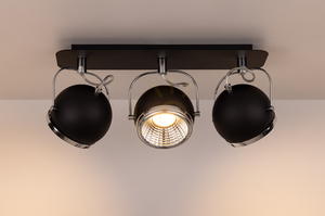 Lampă de tavan sferică, include 3 LED-uri GU10, maxim. 6 W, metal negru, 42 cm small 3