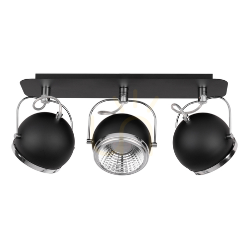 Verifica Lampă de tavan sferică, include 3 LED-uri GU10, maxim. 6 W, metal negru, 42 cm