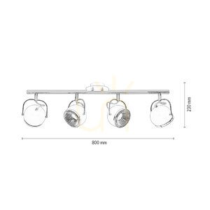 Lampă de tavan sferică, include 4 becuri LED GU10, Max. 6 W, metal alb, 80 cm small 4