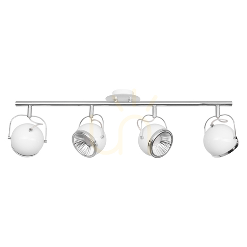 Verifica Lampă de tavan sferică, include 4 becuri LED GU10, Max. 6 W, metal alb, 80 cm