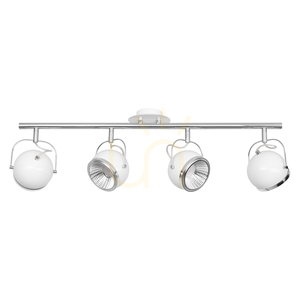 Lampă de tavan sferică, include 4 becuri LED GU10, Max. 6 W, metal alb, 80 cm small 0