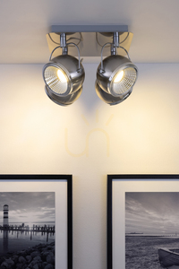 Lampă de tavan sferică, include 4 LED-uri GU10, maxim. 6 W, metal satinat, 26 cm small 3
